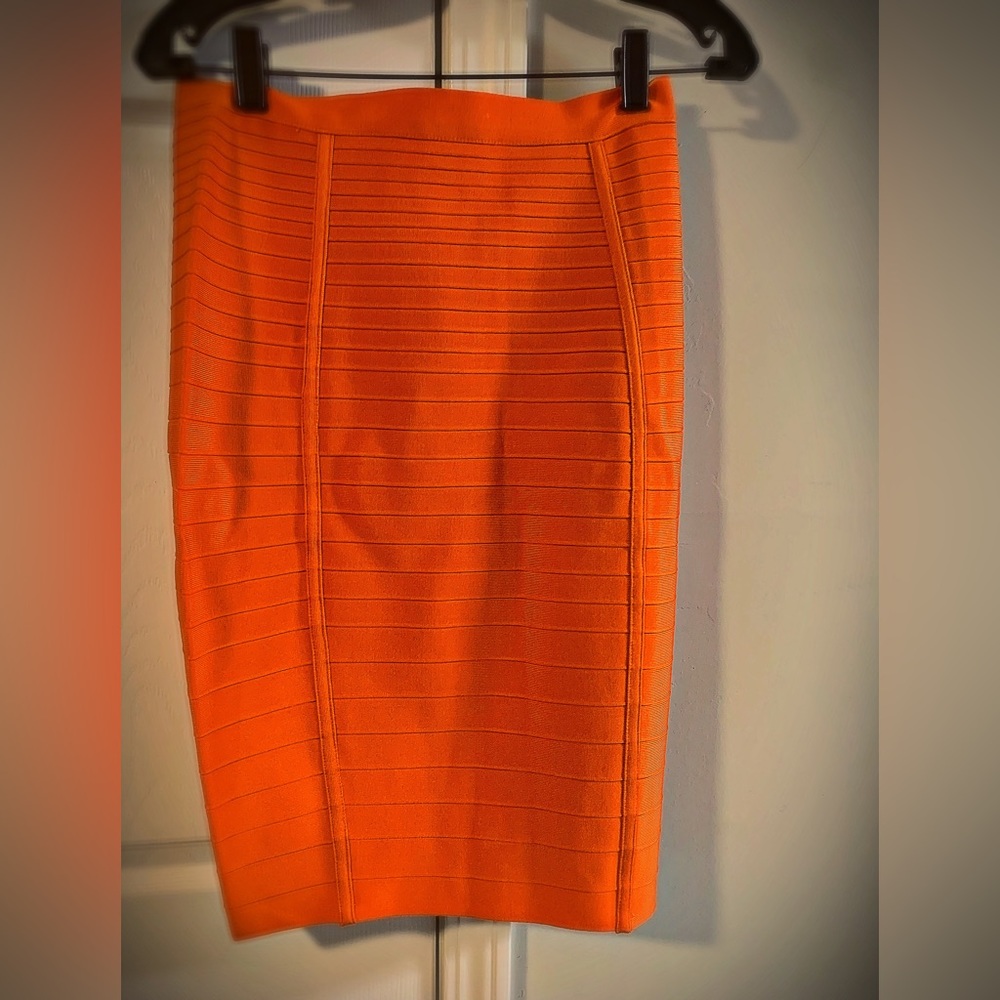 HLBandage Women's High Waist Bandage Pencil Skirt. Color: Orange. Size: XL. NWT